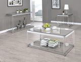 Anne Coffee Table With Lower Shelf Chrome And Clear