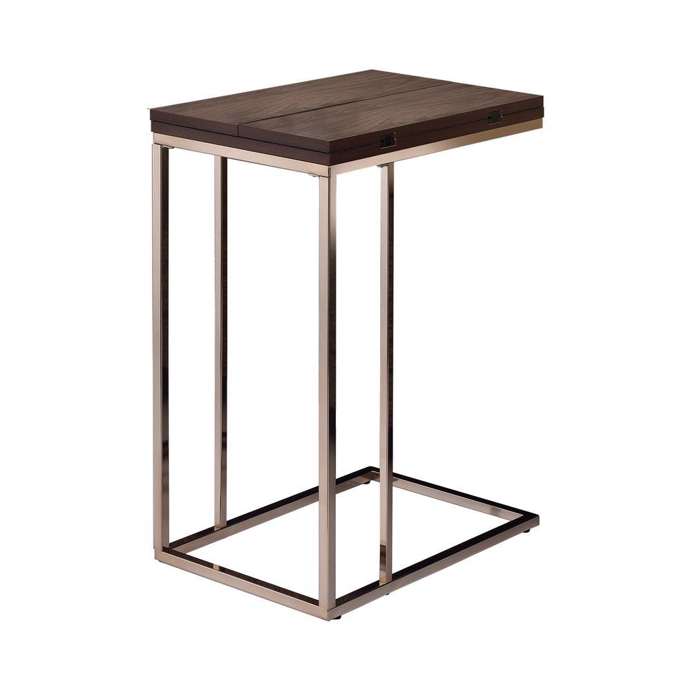 Pedro Expandable Top Accent Table Chestnut And Chrome