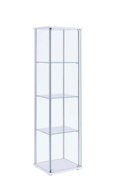 Bellatrix Rectangular 4-Shelf Curio Cabinet White And Clear