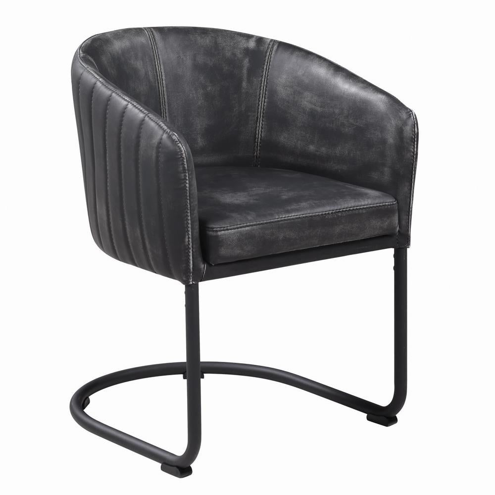 Banner Upholstered Dining Chair Anthracite And Matte Black