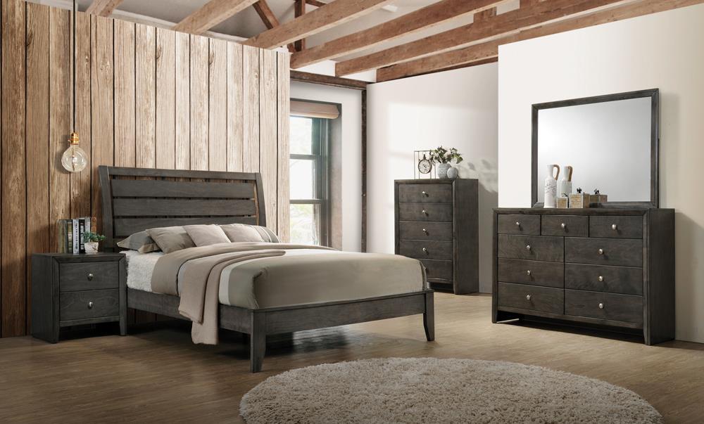 Serenity Queen Panel Bed Mod Grey