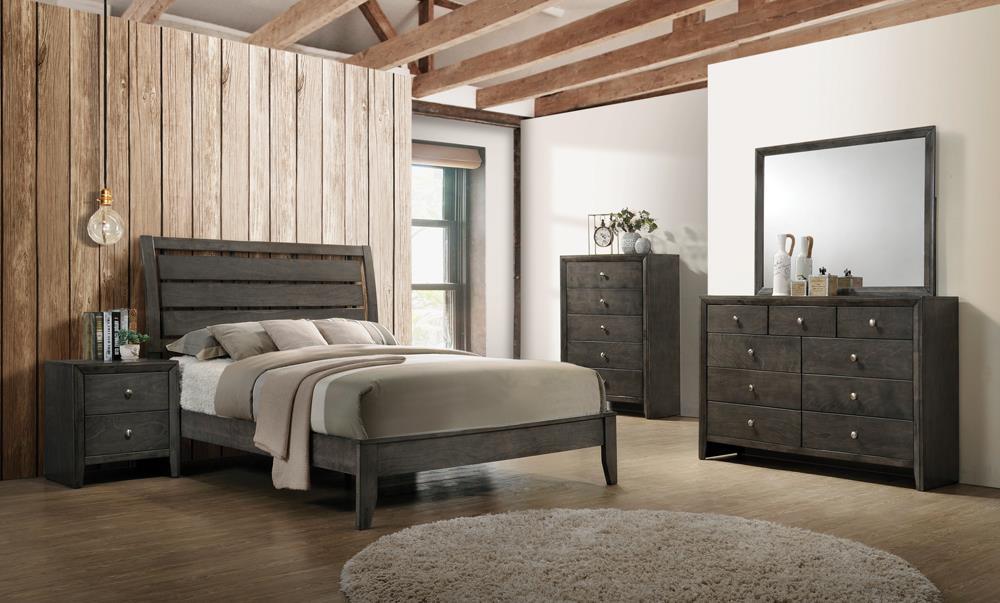 Serenity Twin Panel Bed Mod Grey