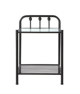 Livingston 1-shelf Nightstand with Glass Top Dark Bronze