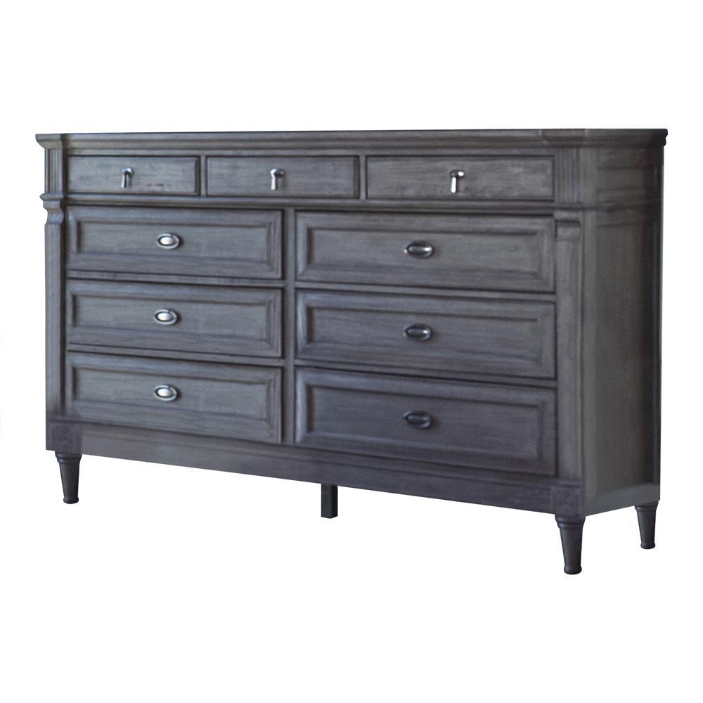 Alderwood 9-Drawer Dresser French Grey