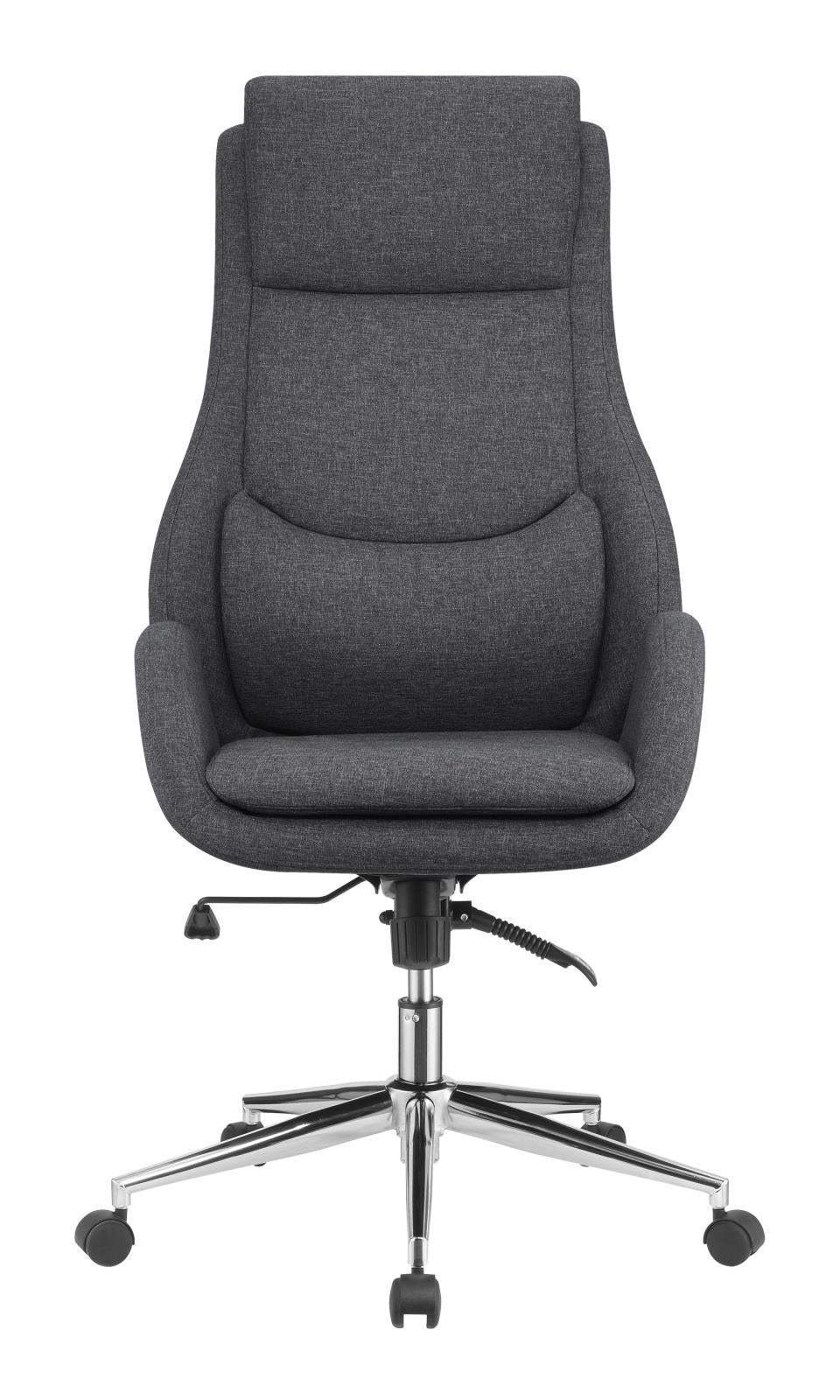 Cruz Upholstered Office Chair With Padded Seat Grey And Chrome