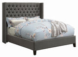 Bancroft Demi-Wing Upholstered Full Bed Grey