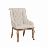 Brockway Tufted Arm Chairs Cream and Barley Brown