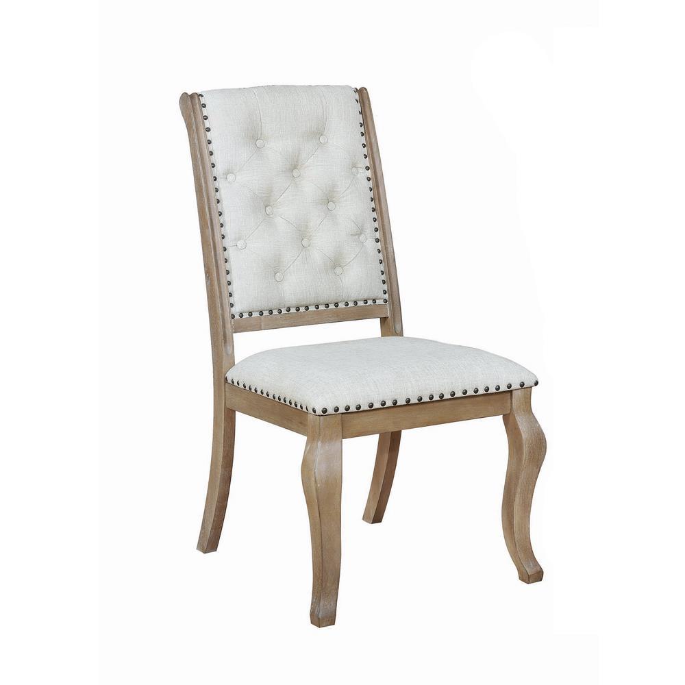 Brockway Tufted Side Chairs Cream And Barley Brown (Set Of 2)