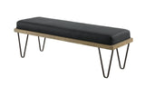 Chad Upholstered Bench With Hairpin Legs Dark Blue