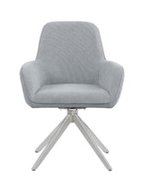 Abby Flare Arm Side Chair Light Grey And Chrome