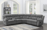 Bahrain 6-Piece Upholstered Motion Sectional Charcoal