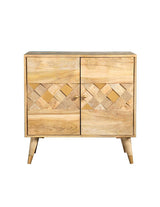 Alyssum Checkered Pattern 2-Door Accent Cabinet Natural