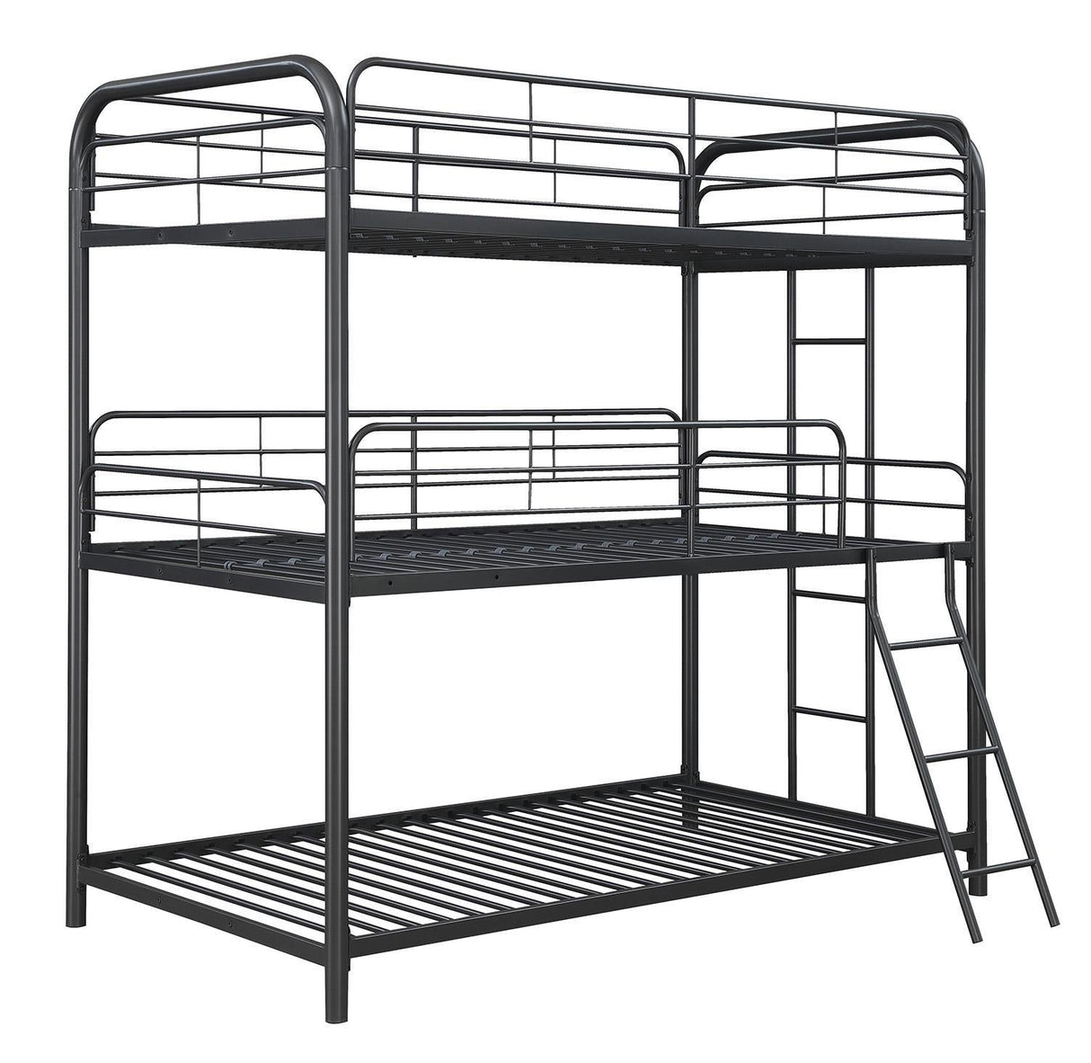 Garner Triple Twin Bunk Bed With Ladder Gunmetal