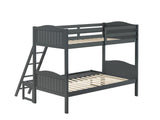 Arlo Twin Over Full Bunk Bed With Ladder Grey