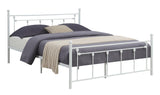 Canon Queen Metal Slatted Headboard Platform Bed - White