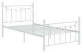 Canon Full Metal Slatted Headboard Platform Bed - White