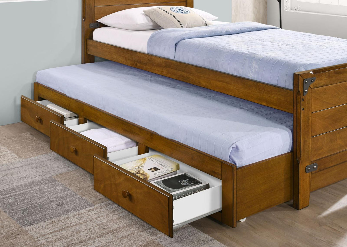 Granger Twin Captain'S Bed With Trundle Rustic Honey