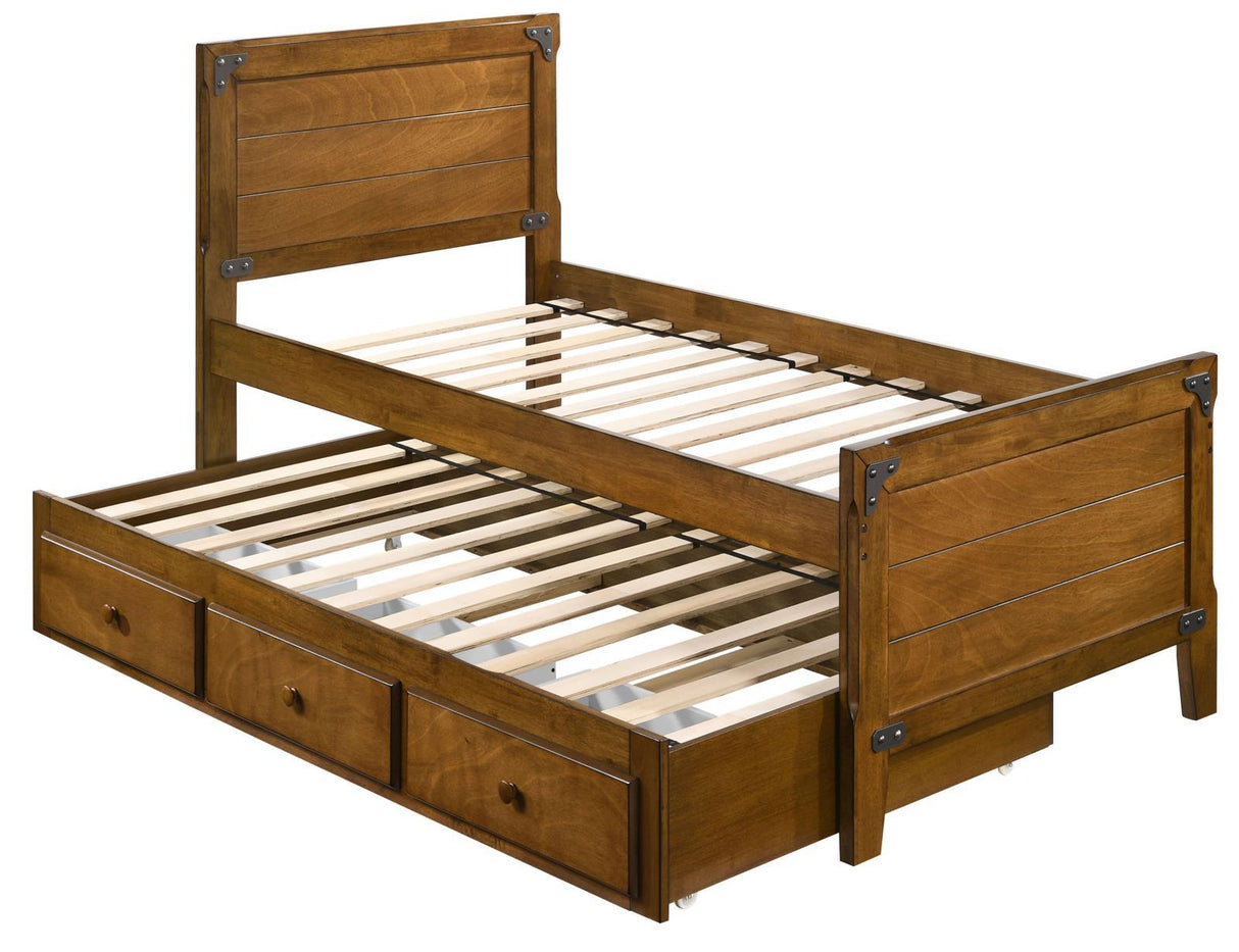 Granger Twin Captain'S Bed With Trundle Rustic Honey