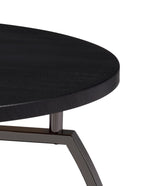 Dacre Round End Table Dark Grey And Black Nickel