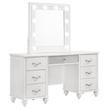 Barzini 7-Drawer Vanity Desk With Lighted Mirror White