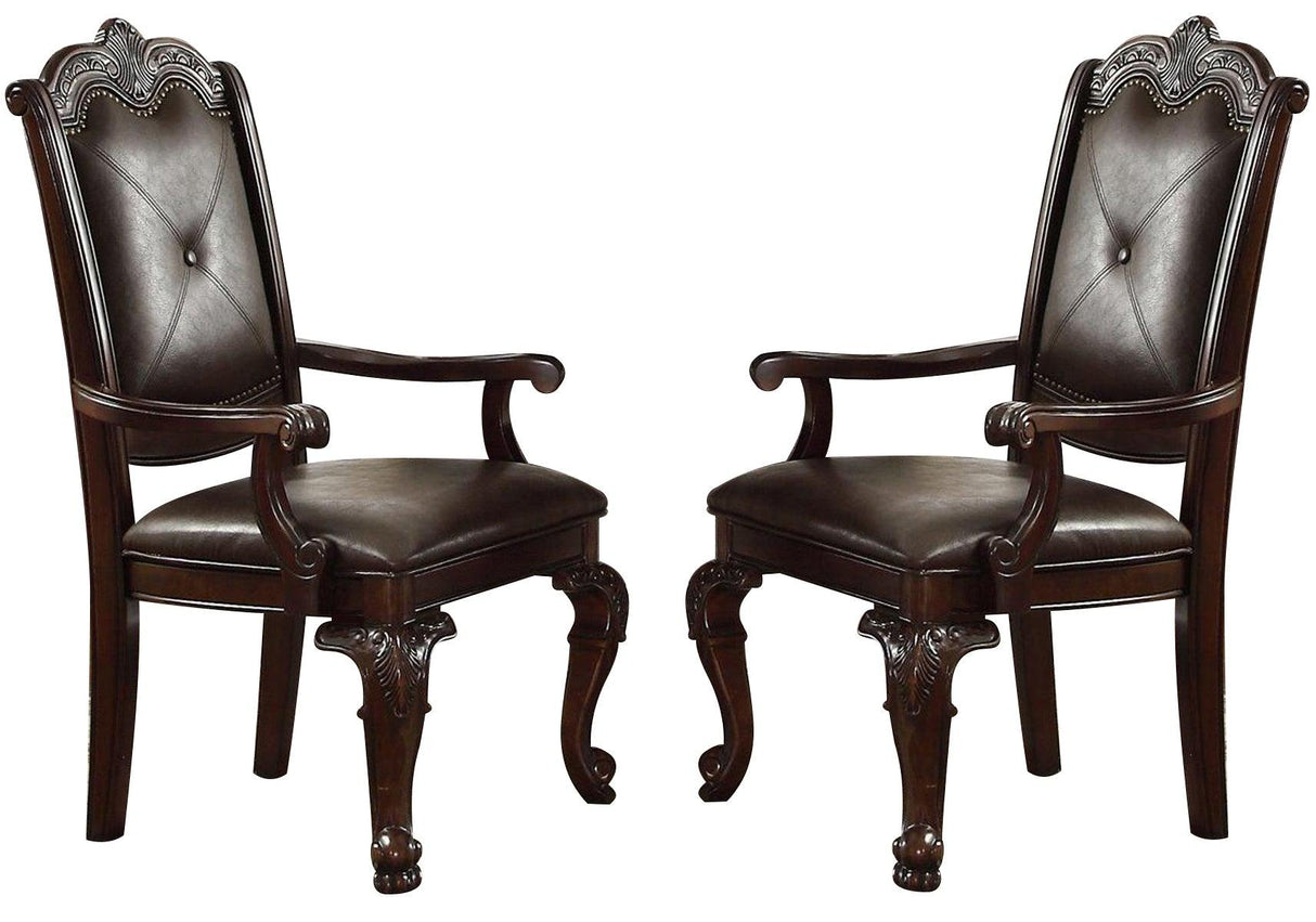 Crown Mark Kiera Dining Arm Chair in Warm Brown (Set of 2) 2150A image