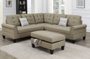 3-Pc Sectional With 2 Accent Pillow (Ottoman Included)