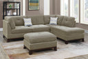 3-PC Sectional with 2 Accent Pillow (Ottoman Included)