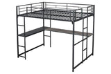 Cybill Full Loft Bed White, Silver, & Black