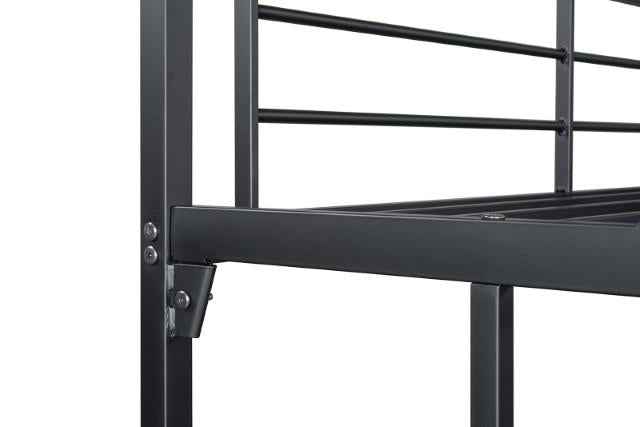 Cybill Full Loft Bed White, Silver, & Black