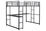 Cybill Full Loft Bed White, Silver, & Black