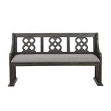 Arasina Bench with Curved Arms in Dark Pewter 5559N-14A