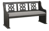Arasina Bench with Curved Arms in Dark Pewter 5559N-14A