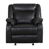 Jude Glider Recliner Chair in Black 8201BLK-1