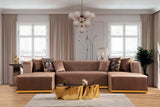 Juliana Velvet Double Chaise Sectional