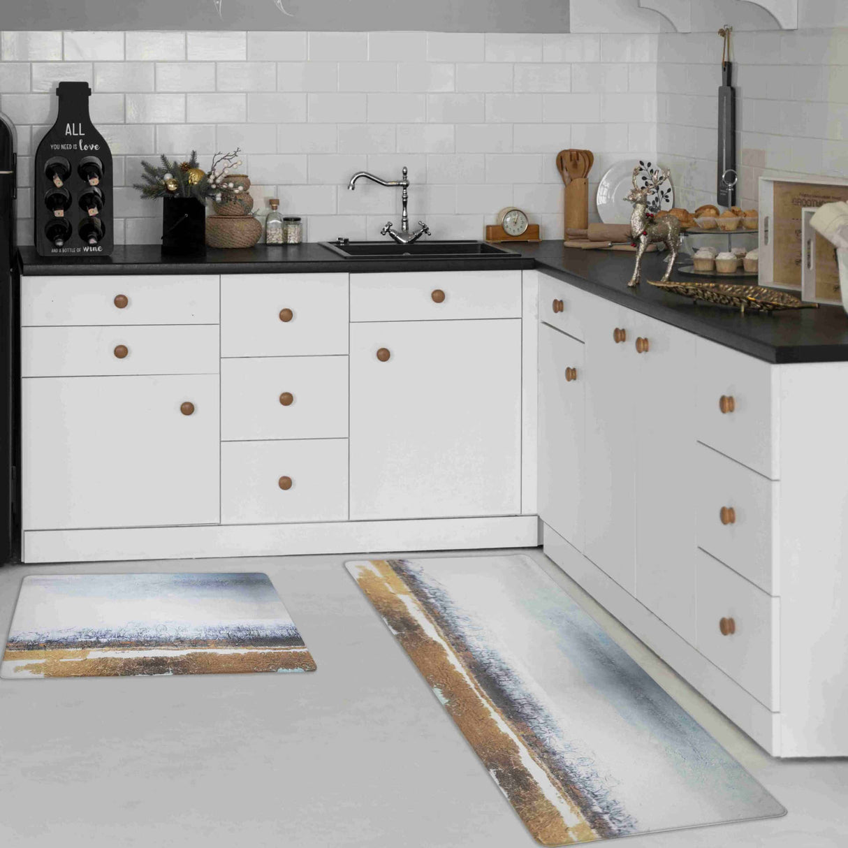 KITCHEN MATS Cushioned Anti Fatigue 2 PC Set Design K11