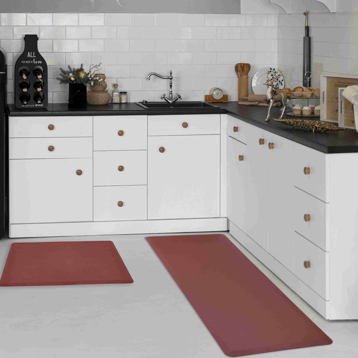 KITCHEN MATS Cushioned Anti Fatigue 2 PC Set Design K12