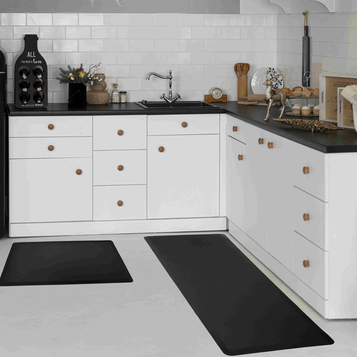 KITCHEN MATS Cushioned Anti Fatigue 2 PC Set Design K14