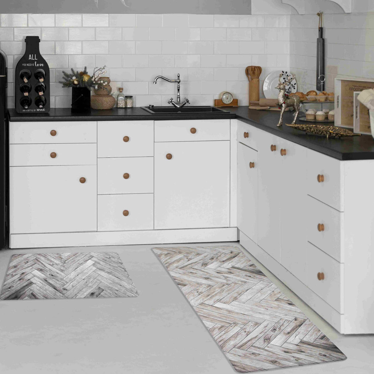KITCHEN MATS Cushioned Anti Fatigue 2 PC Set Design K3