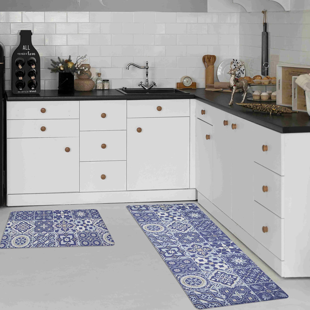 KITCHEN MATS Cushioned Anti Fatigue 2 PC Set Design K5