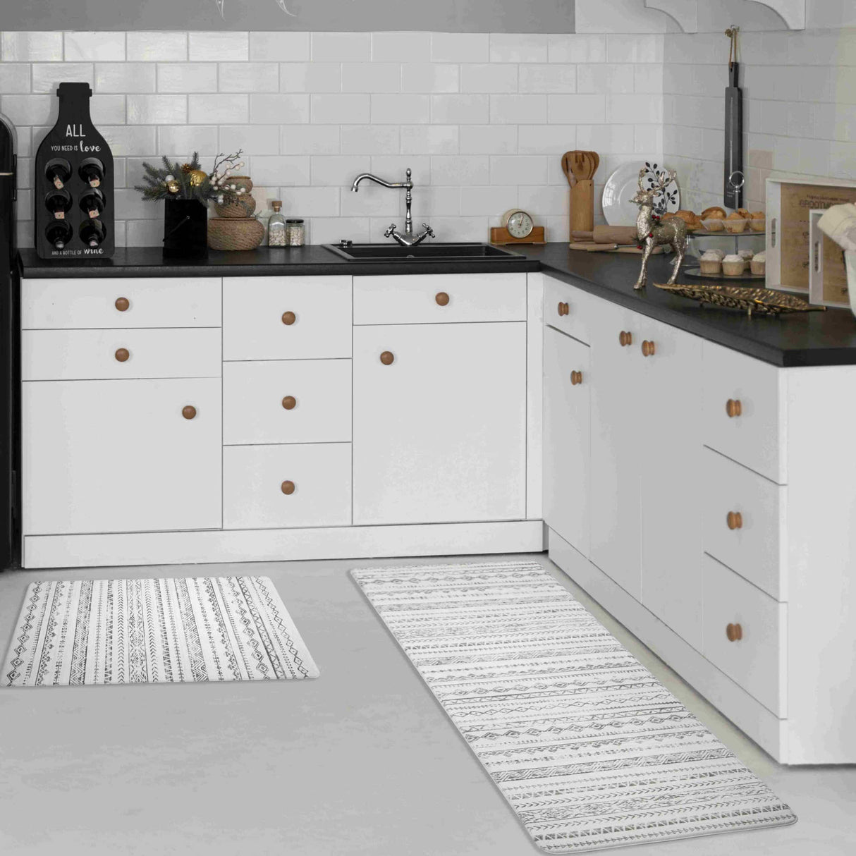 KITCHEN MATS Cushioned Anti Fatigue 2 PC Set Design K7