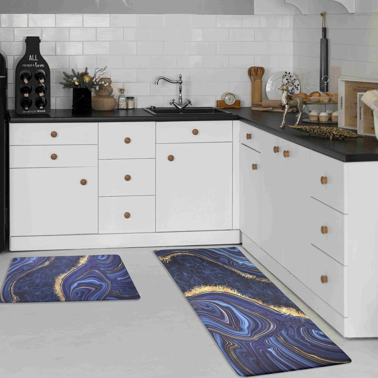 KITCHEN MATS Cushioned Anti Fatigue 2 PC Set Design K9