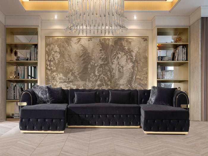 Jester Velvet Double Chaise Sectional