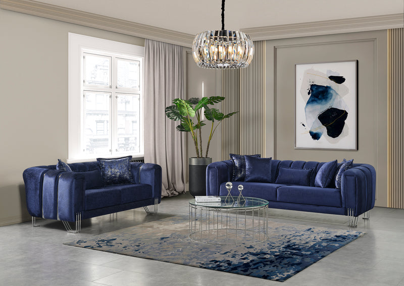 Santana Velvet Sofa & Loveseat