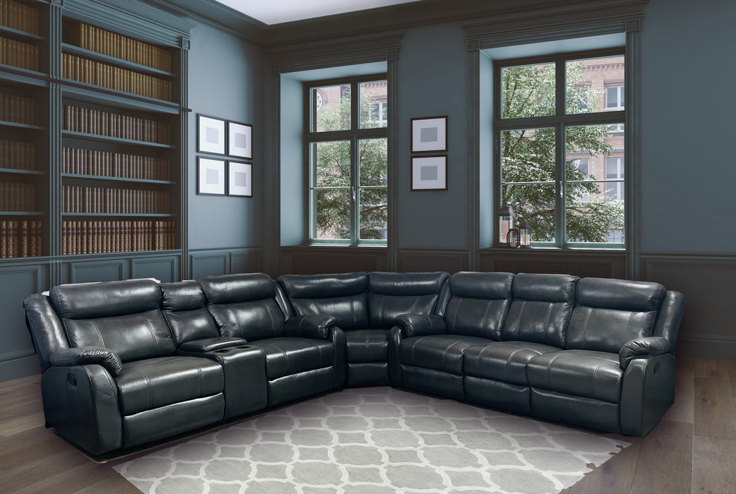 Leather Gel Gray Sectional