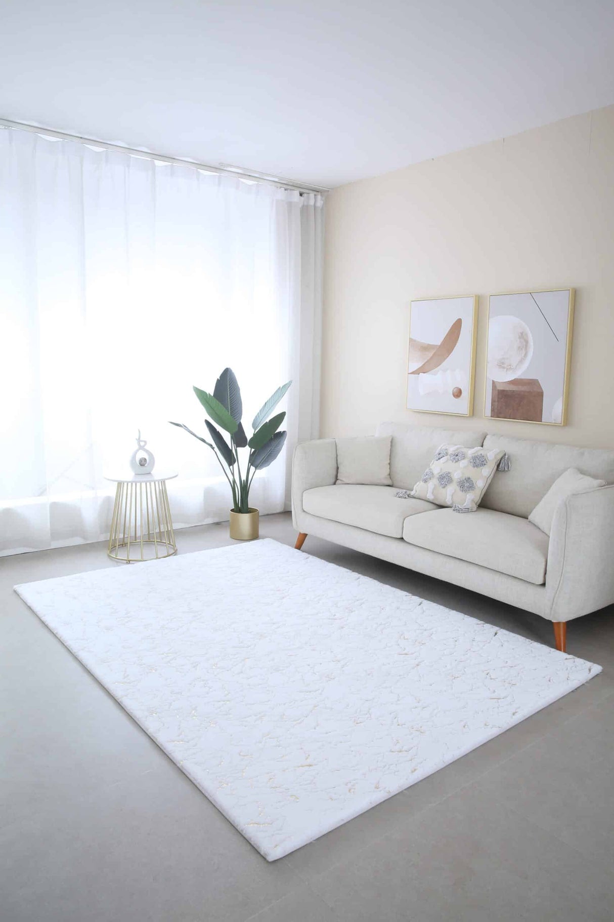 TIMMY-S SHAGGY Rug White-Silver