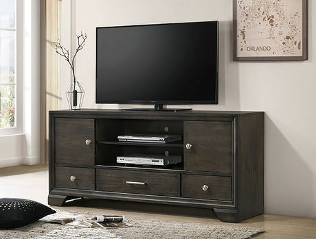 Crown Mark Furniture Jaymes 3 Drawer TV Stand in Gray image