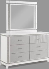 Crown Mark Furniture Ariane Mirror in Silver and White image