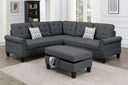 3-Pc Sectional With 2 Accent Pillow (Ottoman Included)