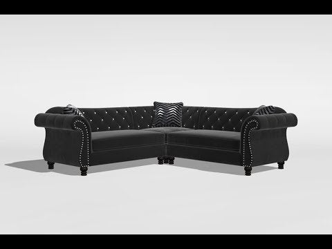  Furniture of America Jolanda Fabric 3 pc Sectional CM6158BK-SET EXTERNAL_VIDEO 1