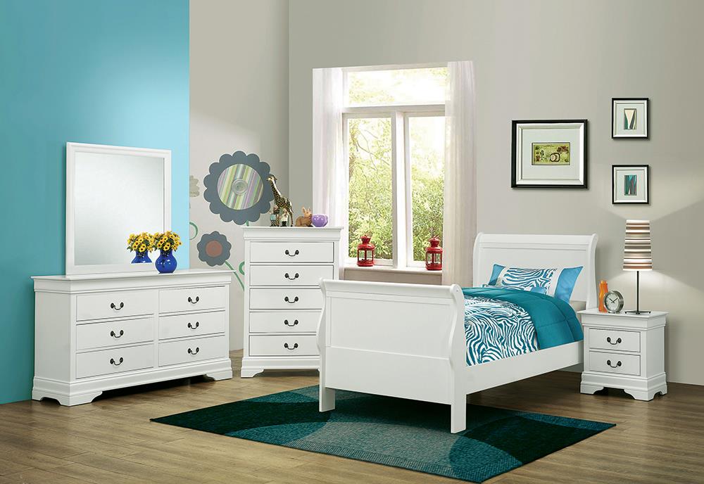 Louis Philippe Twin Bed 4 Pc Set